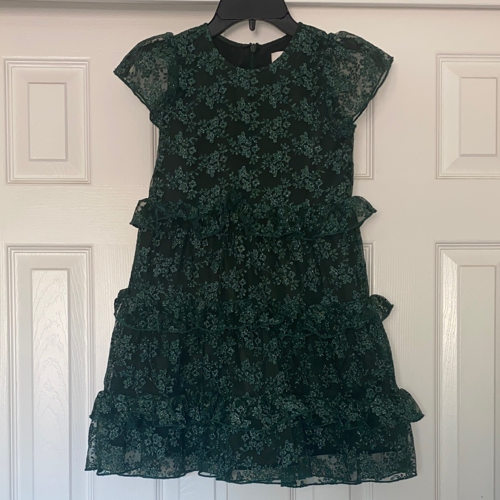 Rachel Parcell Dark Green Floral Kids Dress
